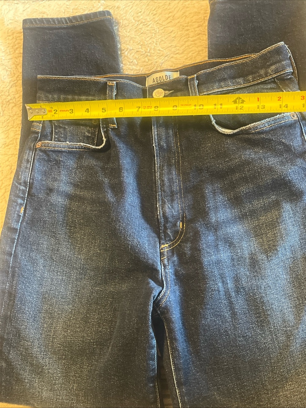 AGOLDE Pinch Waist Skinny Jeans Womens 28 Blue High Rise Dark Denim Stretch - Picture 6 of 7